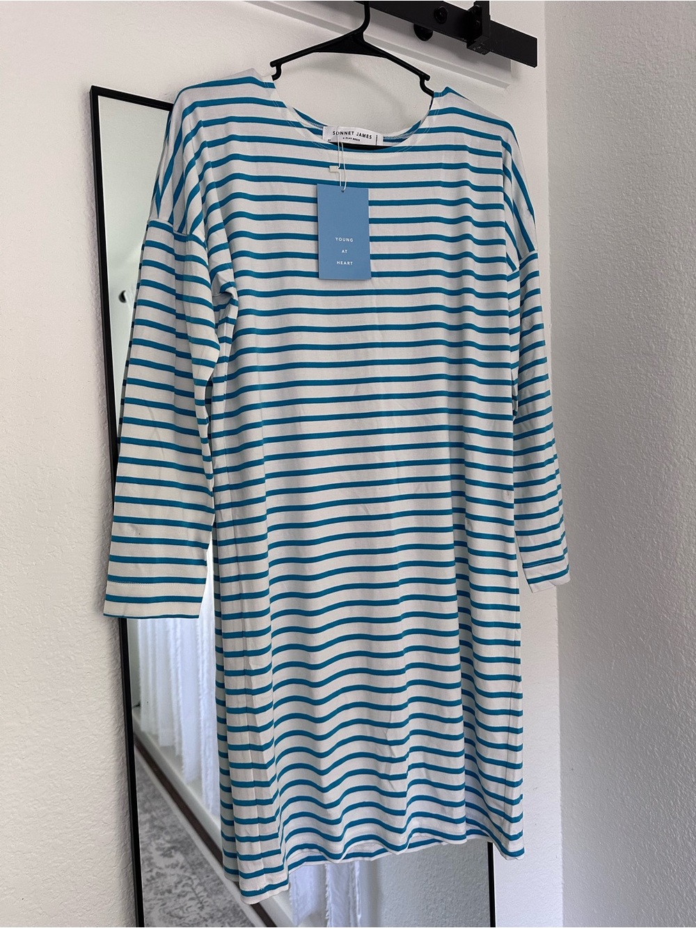 Sonnet James Ava White/Blue stripe dress